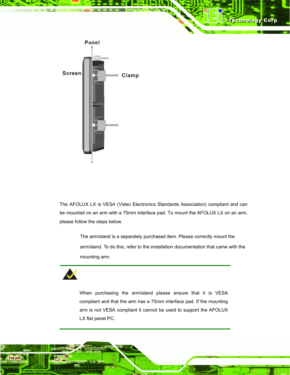 3 arm/stand mounting | IEI Integration AFL-056A-LX v2.10 User Manual | Page 46 / 114