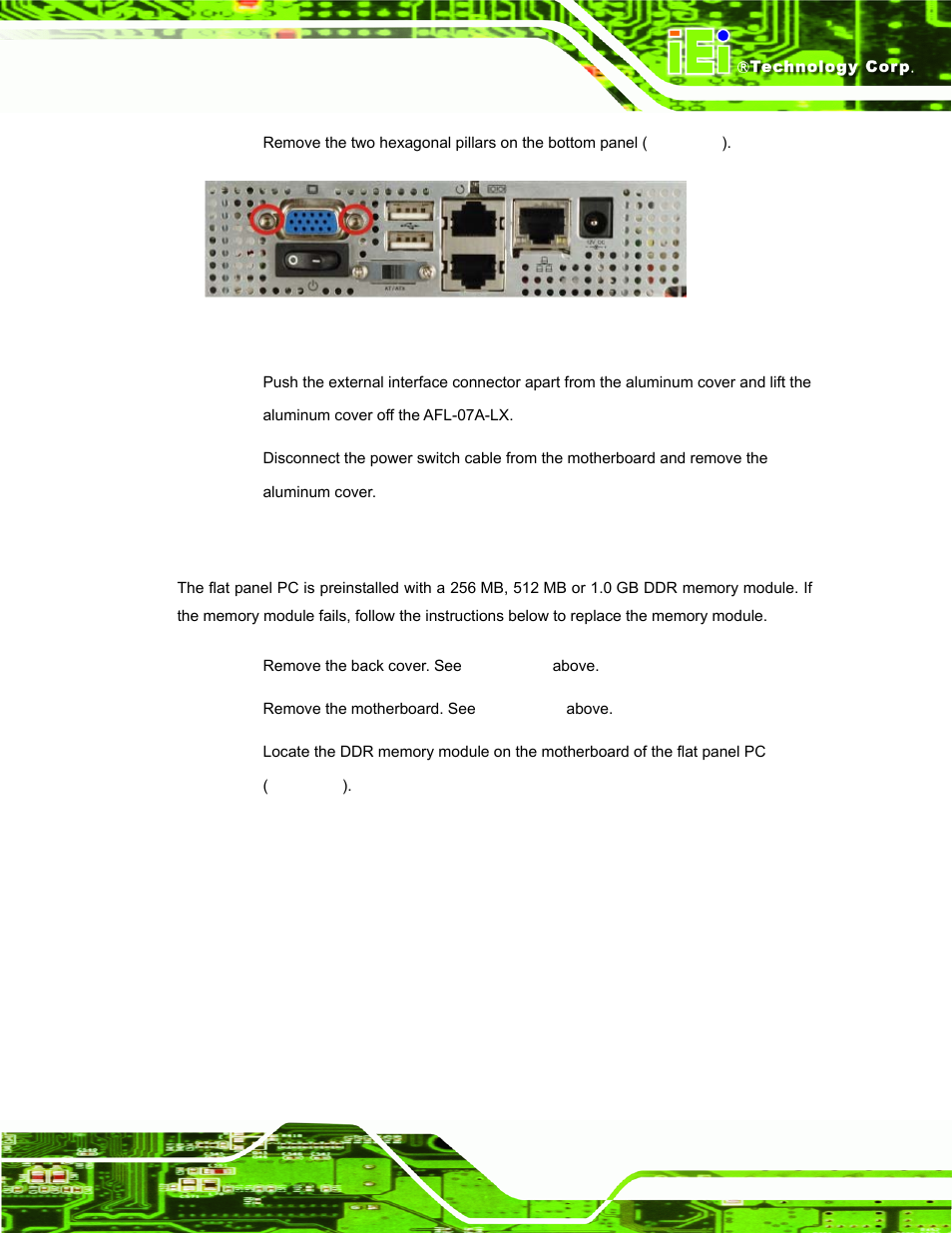 4 memory module replacement, Emory, Odule | Eplacement | IEI Integration AFL-056A-LX v2.10 User Manual | Page 56 / 114