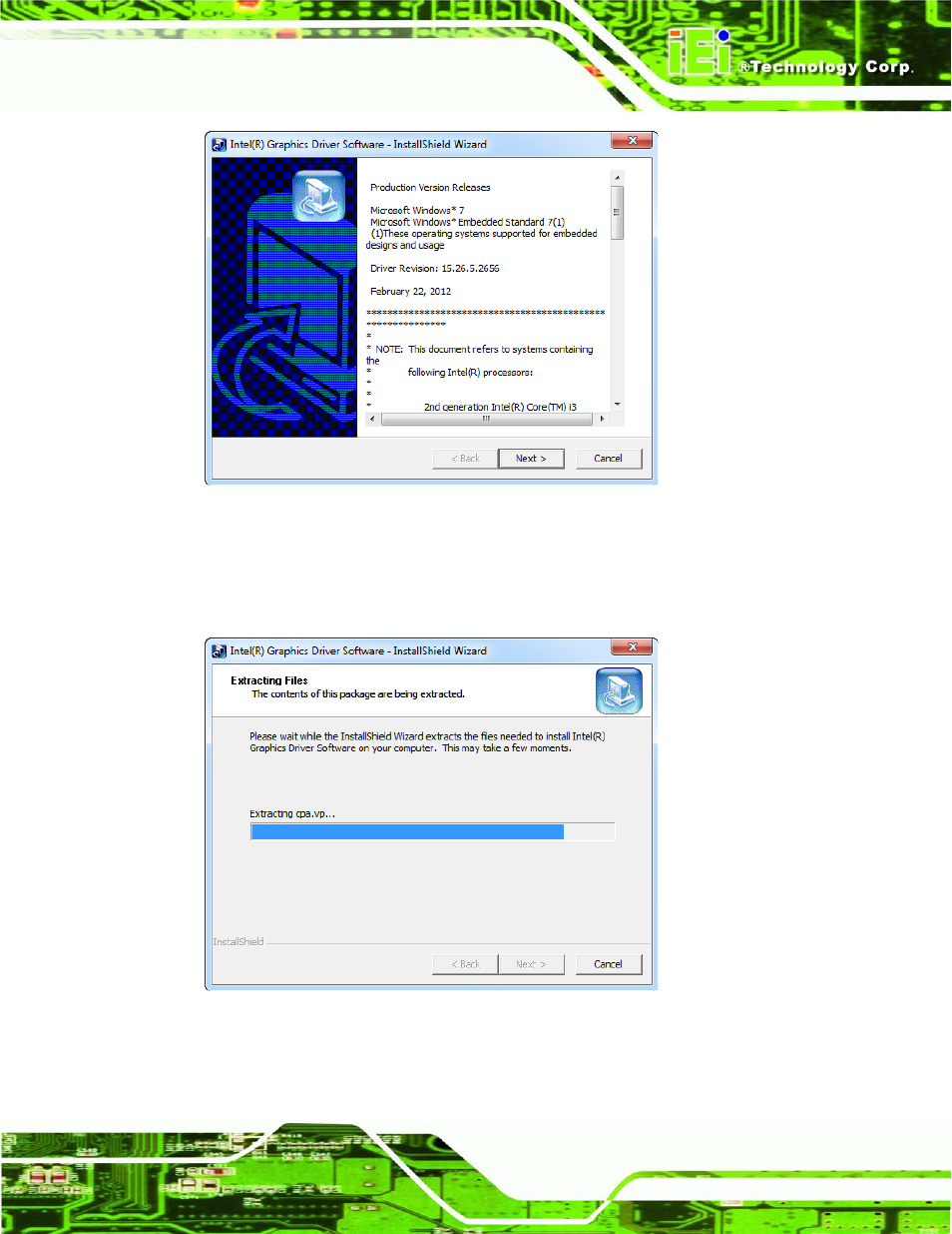 Figure 8-8: graphics driver read me file, Figure 8-9: graphics driver setup files extracted | IEI Integration AFL2-W21-H61 User Manual | Page 178 / 262