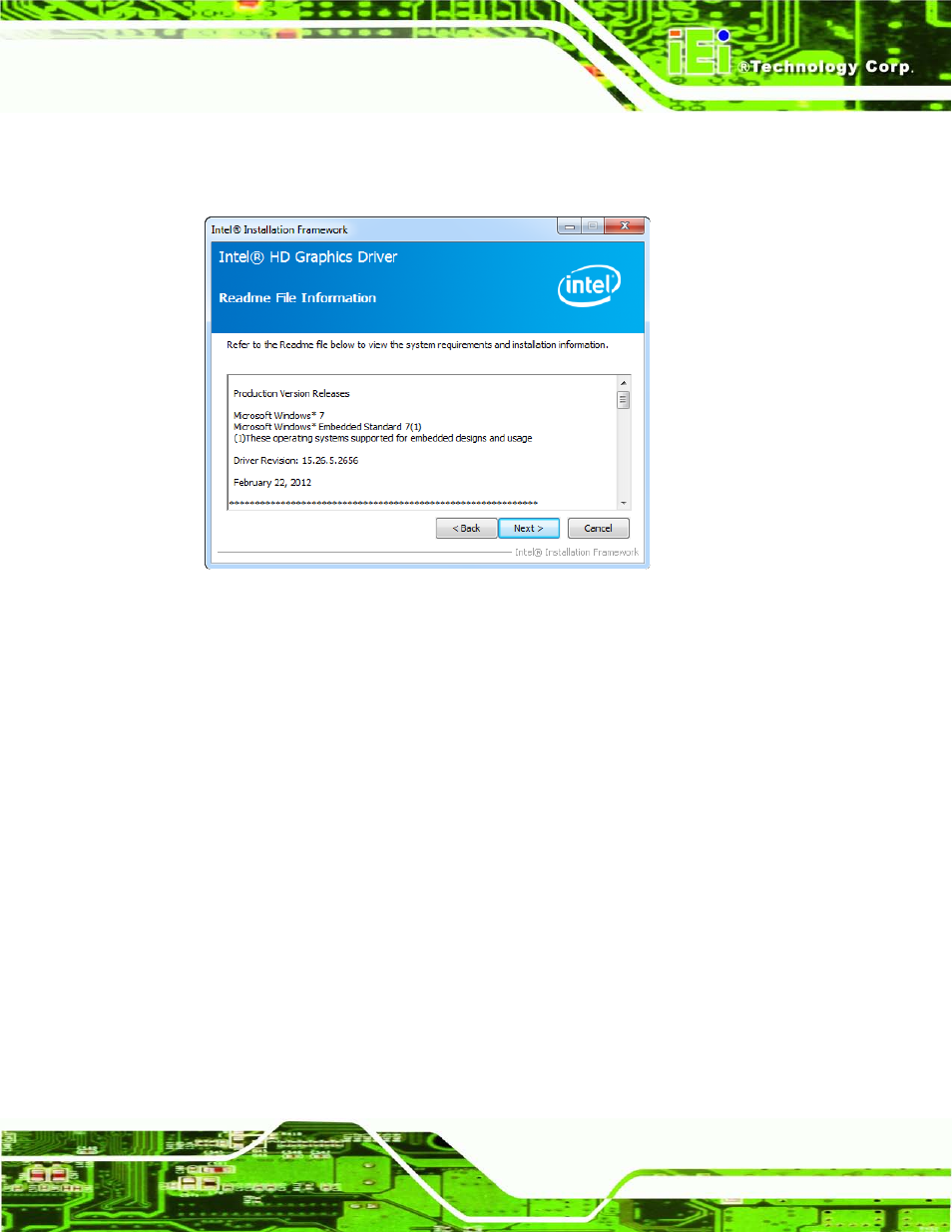 Figure 8-12: graphics driver read me file | IEI Integration AFL2-W21-H61 User Manual | Page 180 / 262