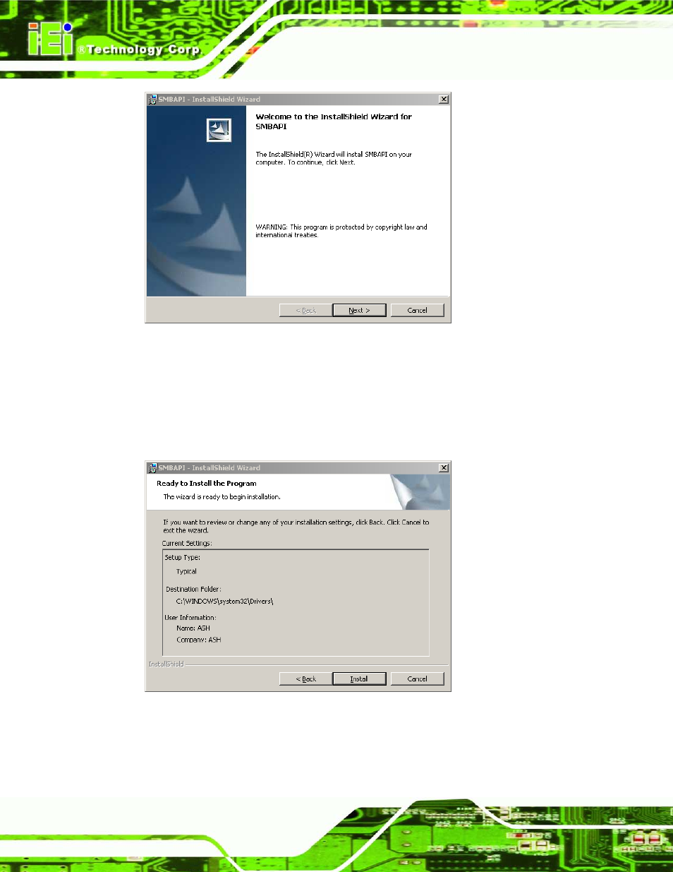 Figure 8-38: welcome screen, Figure 8-39: ready to install, Figure 8-38 | IEI Integration AFL2-W21-H61 User Manual | Page 197 / 262