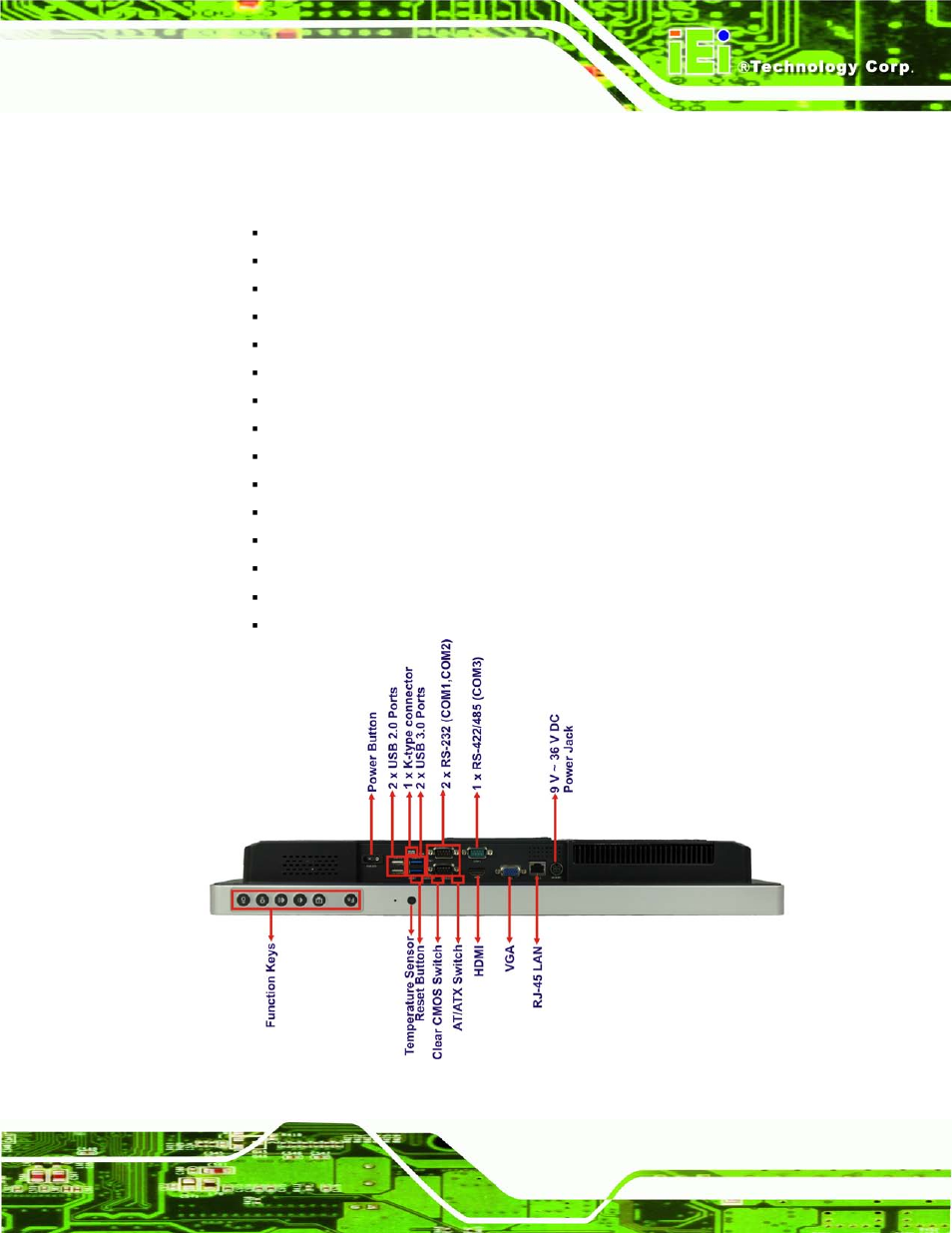 3 bottom panel, Figure 1-5: afl2-w21a/ab-h61 bottom panel | IEI Integration AFL2-W21-H61 User Manual | Page 26 / 262