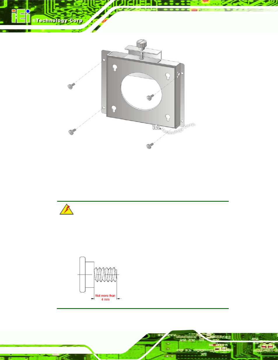 Figure 4-16: wall-mounting bracket | IEI Integration AFL2-W21-H61 User Manual | Page 71 / 262