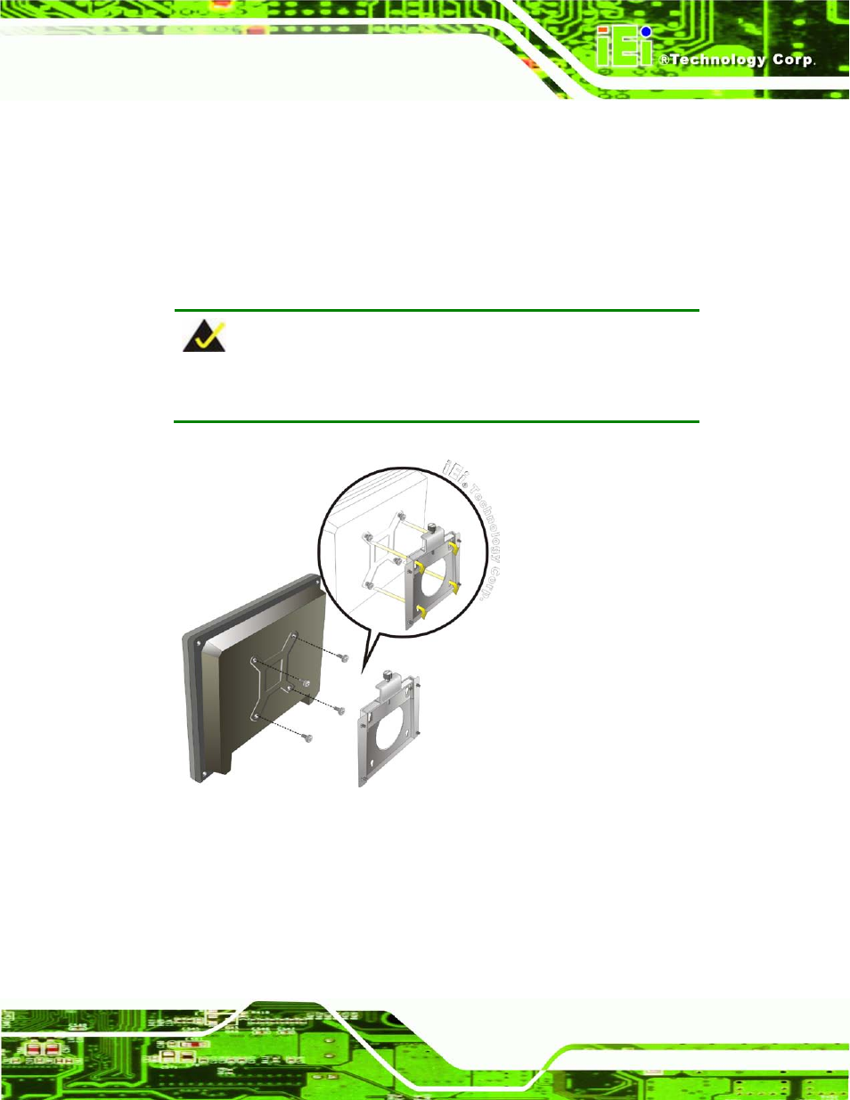 Figure 4-17: chassis support screws | IEI Integration AFL2-W21-H61 User Manual | Page 72 / 262