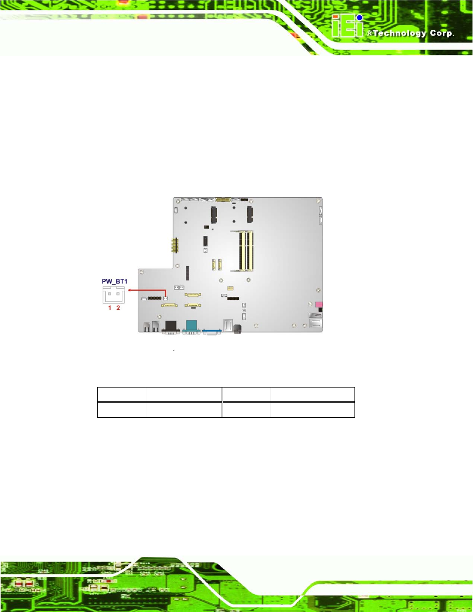 22 power button connector, 23 rfid connector, Figure 6-26: power button connector location | Table 6-22: power button connector pinouts | IEI Integration AFL2-W19A-H61 v1.11 User Manual | Page 122 / 277