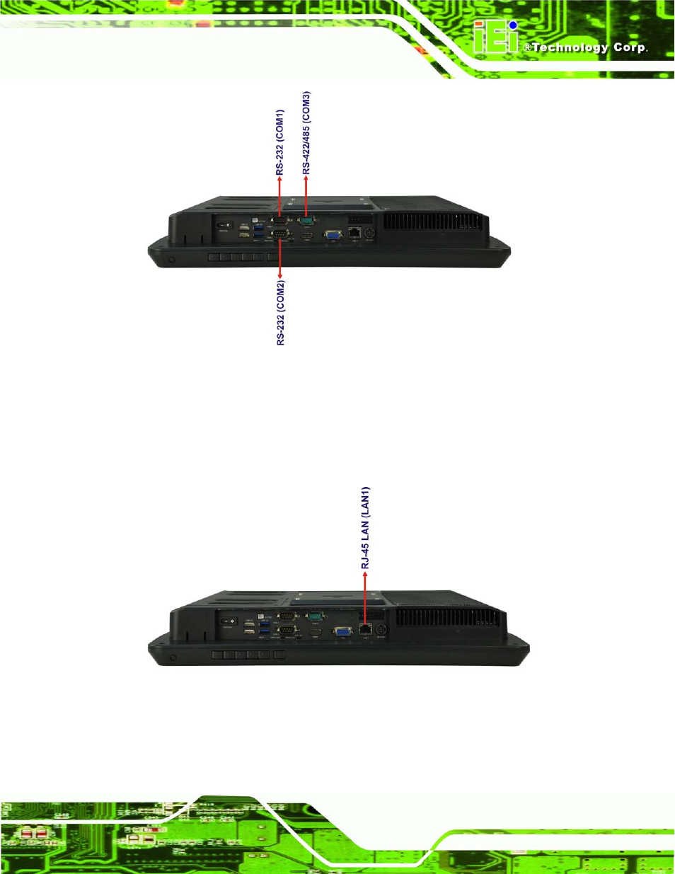 2 lan connectivity, Figure 3-2: serial ports | IEI Integration AFL2-W19A-H61 v1.11 User Manual | Page 60 / 277