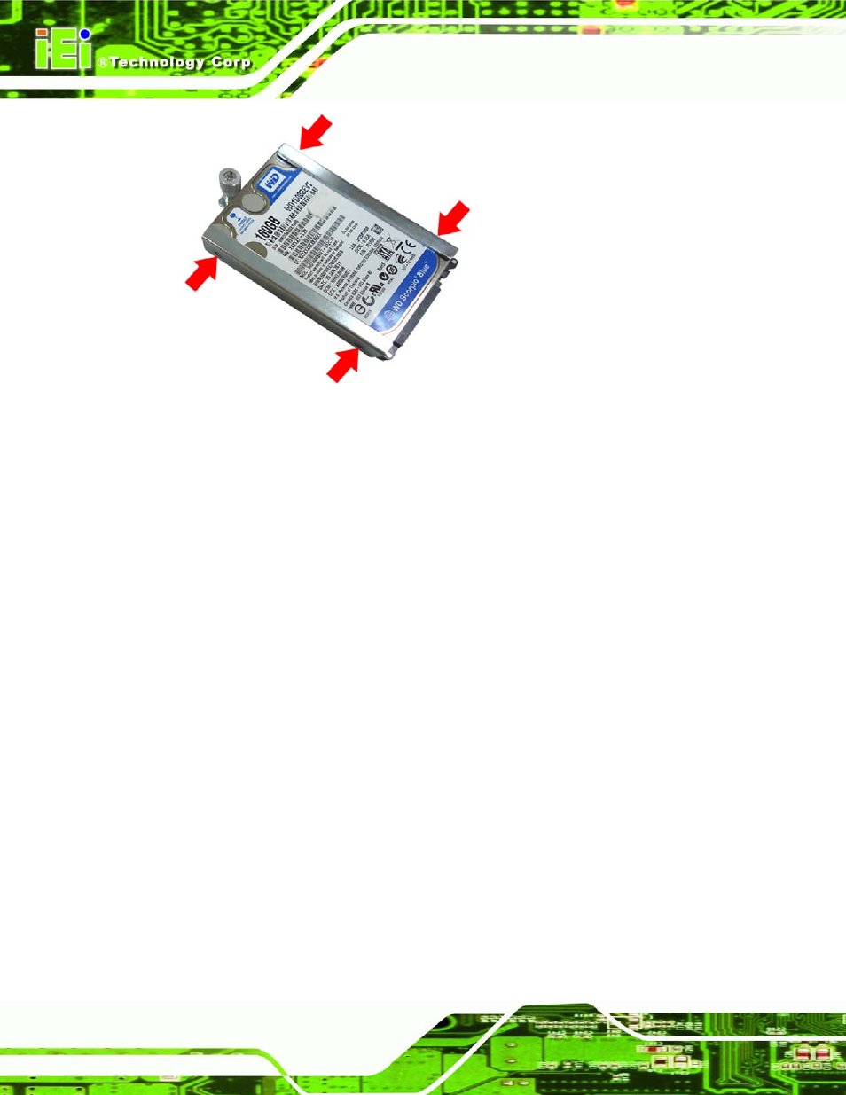 5 k-type temperature sensor installation, Emperature, Ensor | Nstallation, Figure 5-5: securing the hdd | IEI Integration AFL2-W19A-H61 v1.11 User Manual | Page 73 / 277