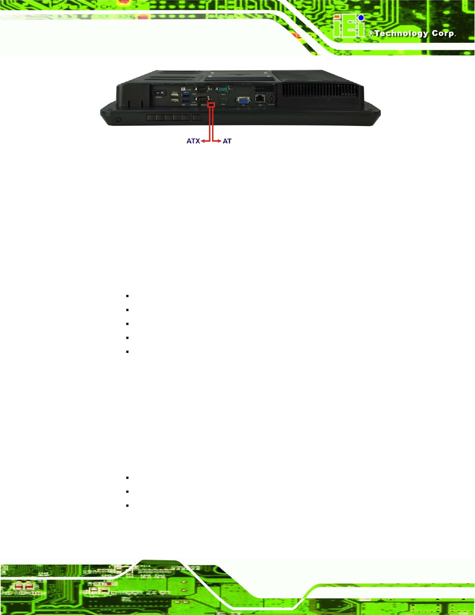 1 at power mode, 2 atx power mode, Figure 5-13: at/atx switch location | Figure 5-13), Figure 5-13 ) | IEI Integration AFL2-W19A-H61 v1.11 User Manual | Page 78 / 277