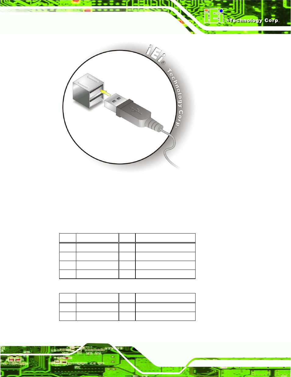 Figure 5-26: usb device connection | IEI Integration AFL2-W19A-H61 v1.11 User Manual | Page 94 / 277