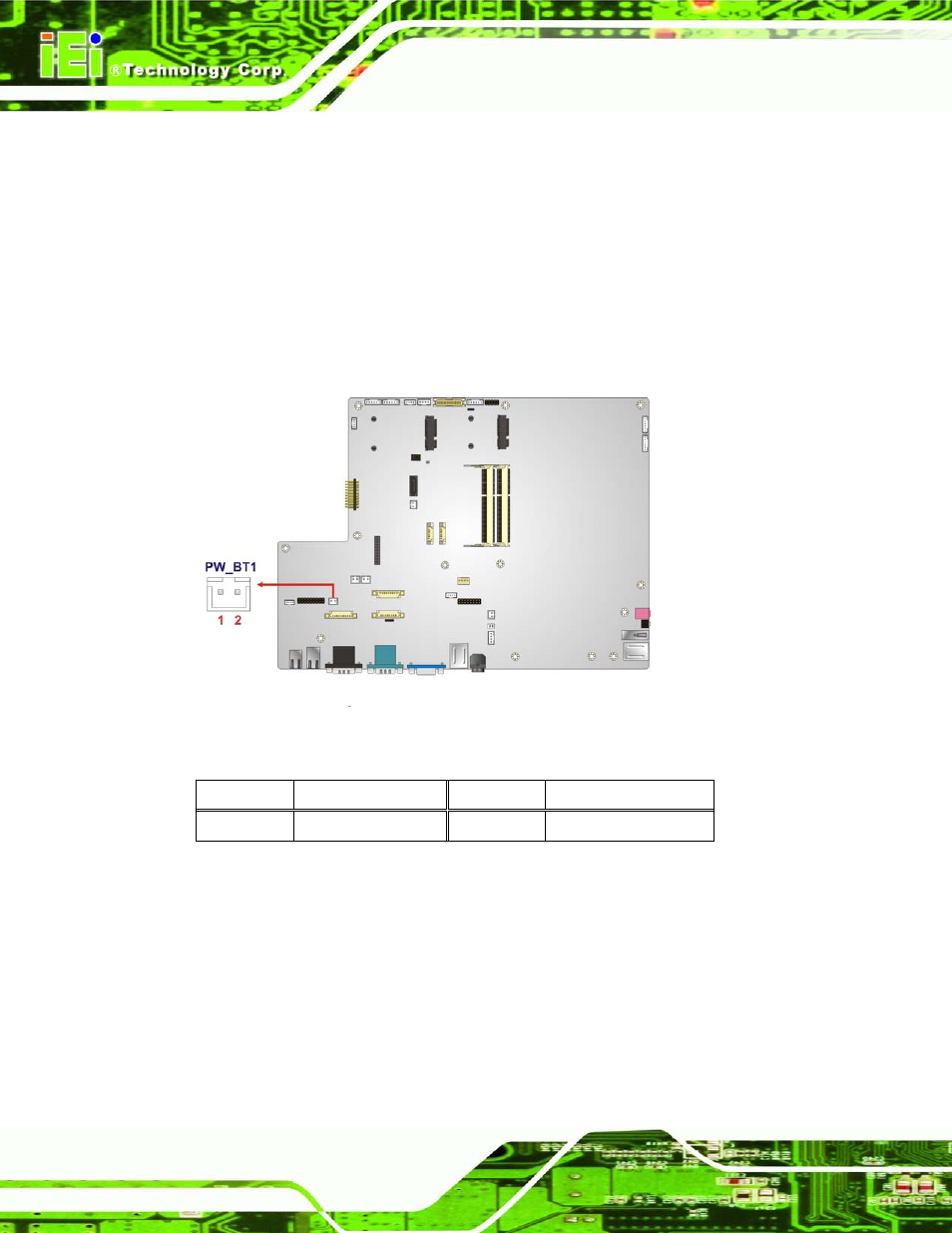 22 power button connector, 23 rfid connector, Figure 6-26: power button connector location | Table 6-22: power button connector pinouts | IEI Integration AFL2-W19A-H61 v1.21 User Manual | Page 124 / 279