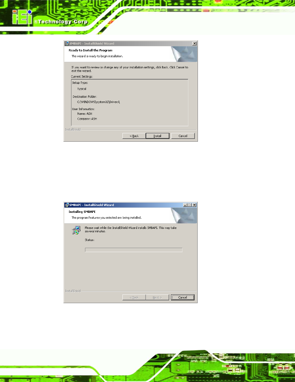 Figure 9-49: ready to install, Figure 9-50: installation | IEI Integration AFL2-W19A-H61 v1.21 User Manual | Page 214 / 279