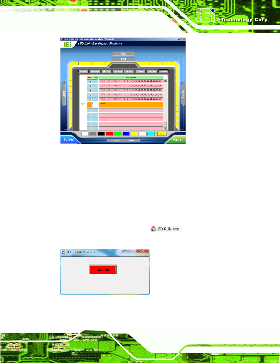 3 iei led run, Figure 2-14: add loop end, Figure 2-15: iei led run software | 3 iei led ru n | IEI Integration AFL2-W19A-H61 v1.21 User Manual | Page 45 / 279
