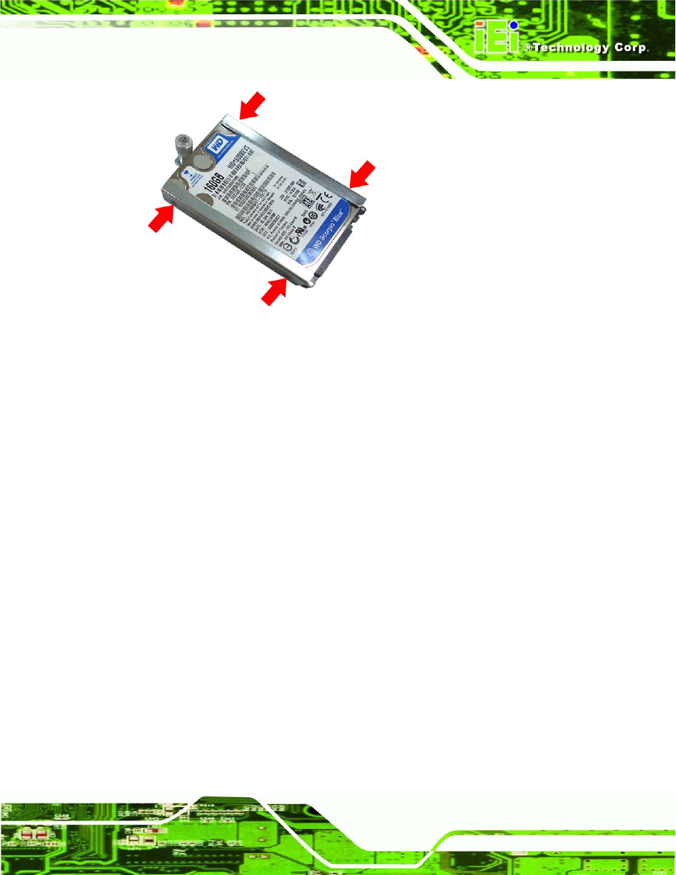 5 k-type temperature sensor installation, Emperature, Ensor | Nstallation, Figure 5-5: securing the hdd | IEI Integration AFL2-W19A-H61 v1.21 User Manual | Page 75 / 279