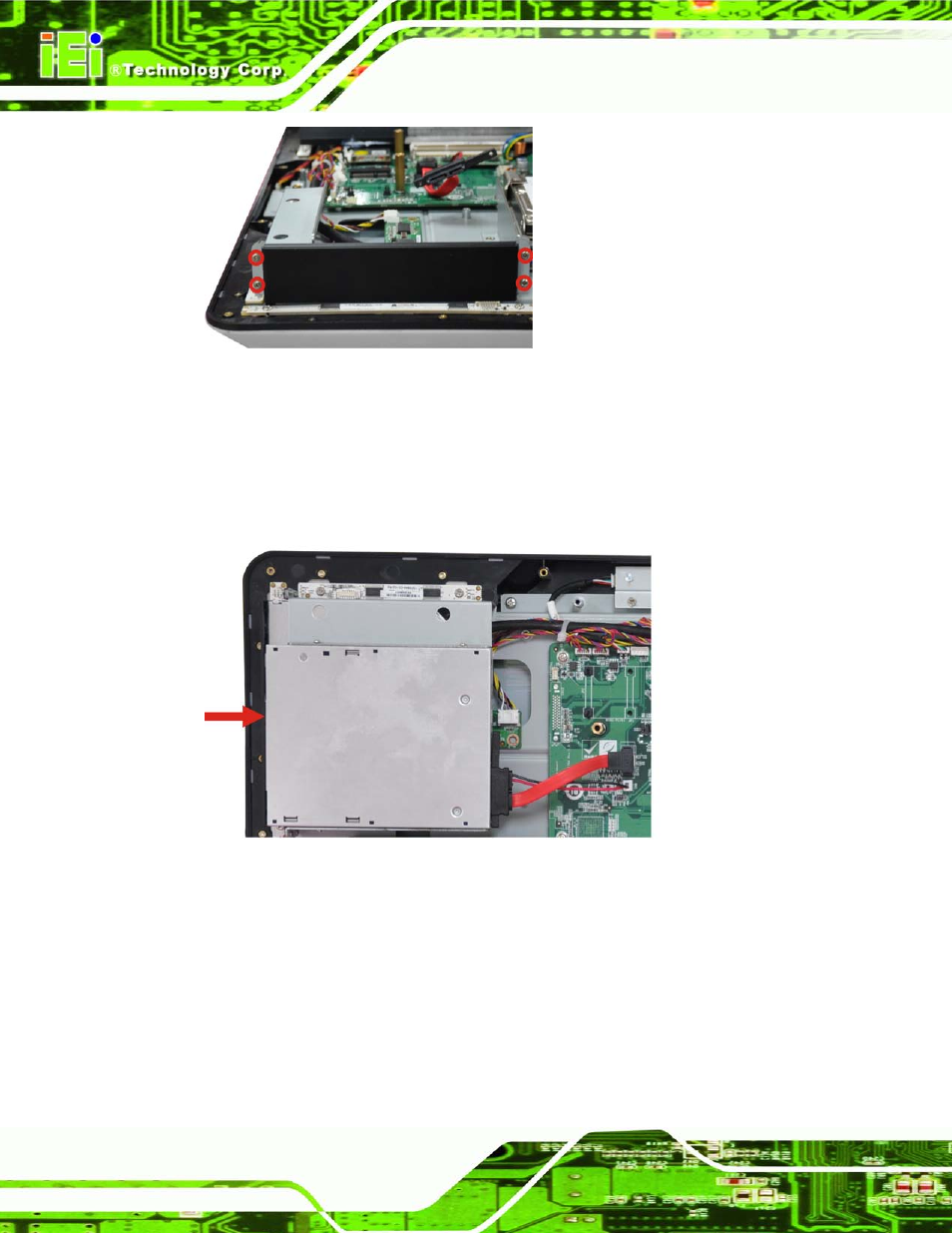 Figure 5-9: dvd-rom cover, Figure 5-10: install the dvd-rom | IEI Integration AFL2-W19A-H61 v1.21 User Manual | Page 78 / 279