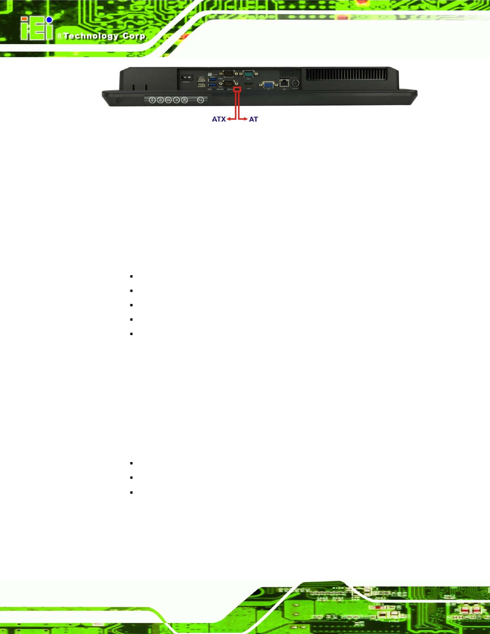 1 at power mode, 2 atx power mode, 9 clear cmos | Lear, Cmos, Figure 5-13: at/atx switch location, Figure 5-13), Figure 5-13 ), 9 cle a r cmos | IEI Integration AFL2-W19A-H61 v1.21 User Manual | Page 80 / 279