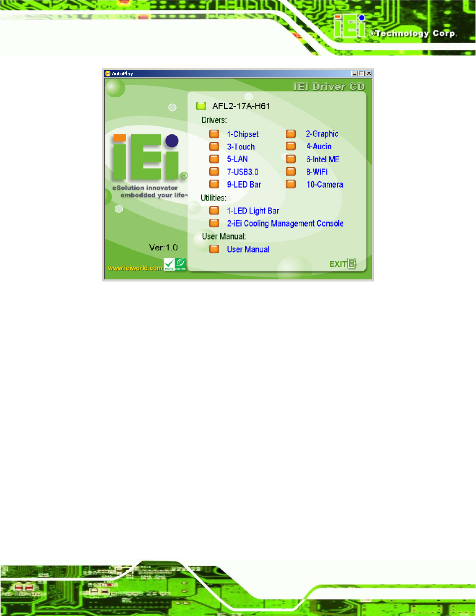 3 chipset driver installation, Hipset, River | Nstallation, Figure 9-1: drivers, 3 ch ips e t drive r in s ta lla tio n | IEI Integration AFL2-17A-H61 v1.11 User Manual | Page 180 / 275