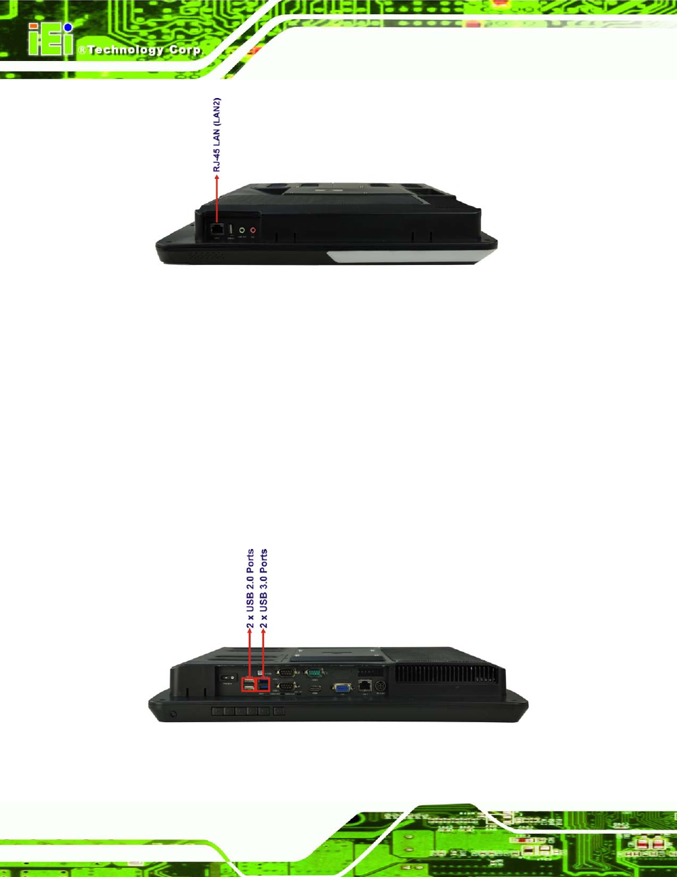 3 external usb connectors, Figure 3-5: external usb ports (bottom panel) | IEI Integration AFL2-17A-H61 v1.11 User Manual | Page 59 / 275