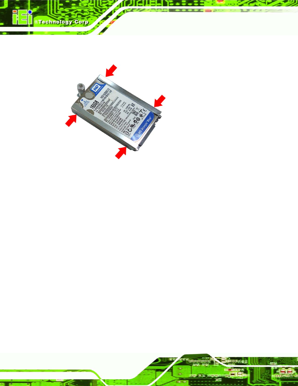 5 k-type temperature sensor installation, Emperature, Ensor | Nstallation, Figure 5-5: securing the hdd | IEI Integration AFL2-17A-H61 v1.11 User Manual | Page 71 / 275