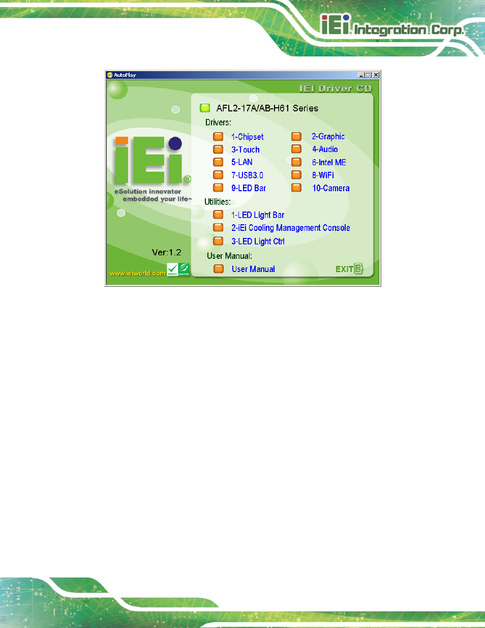 3 chipset driver installation, Hipset, River | Nstallation, Figure 9-1: drivers, 3 ch ips e t drive r in s ta lla tio n | IEI Integration AFL2-17A-H61 v1.23 User Manual | Page 183 / 278