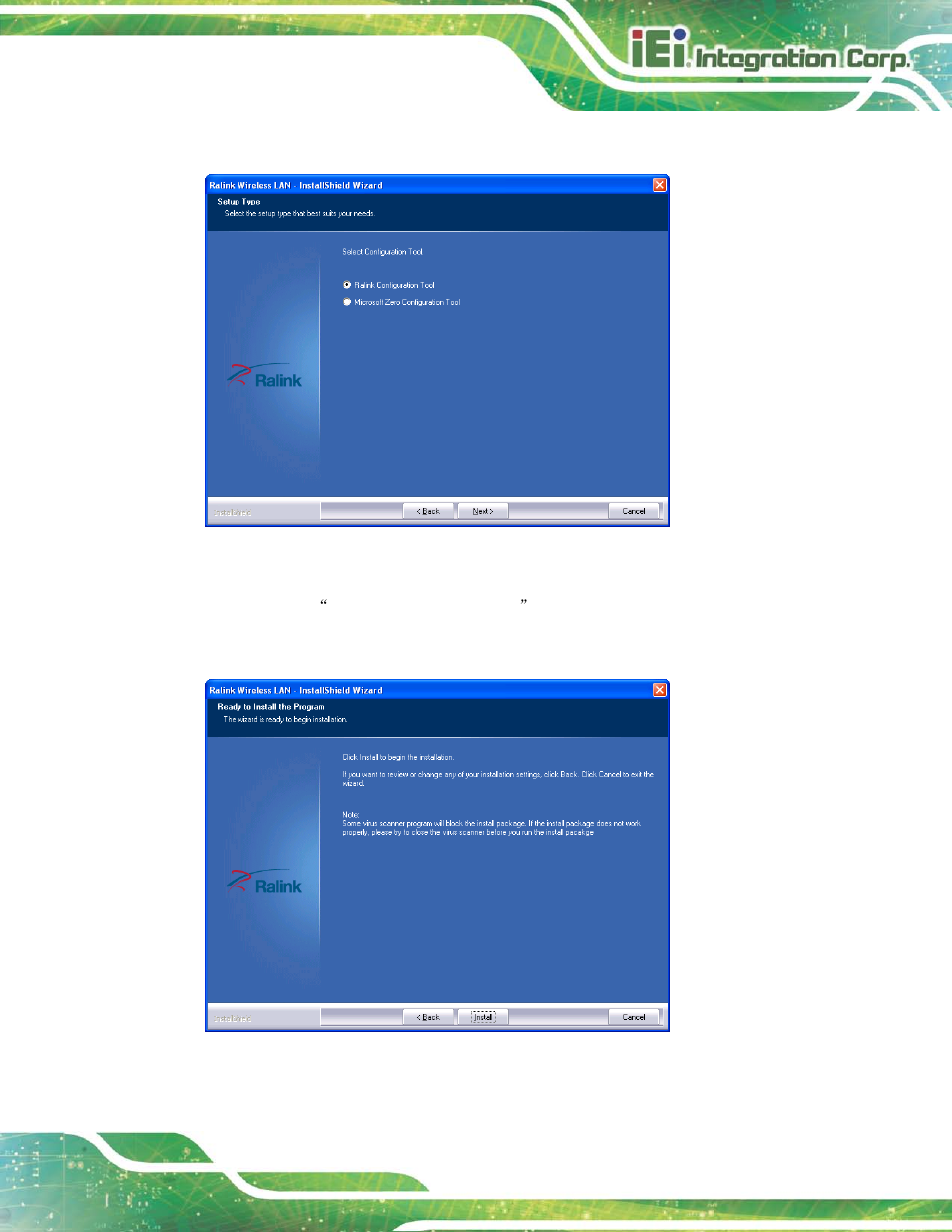 Figure 9-43: configuration tool, Figure 9-44: ready to install the program | IEI Integration AFL2-17A-H61 v1.23 User Manual | Page 209 / 278