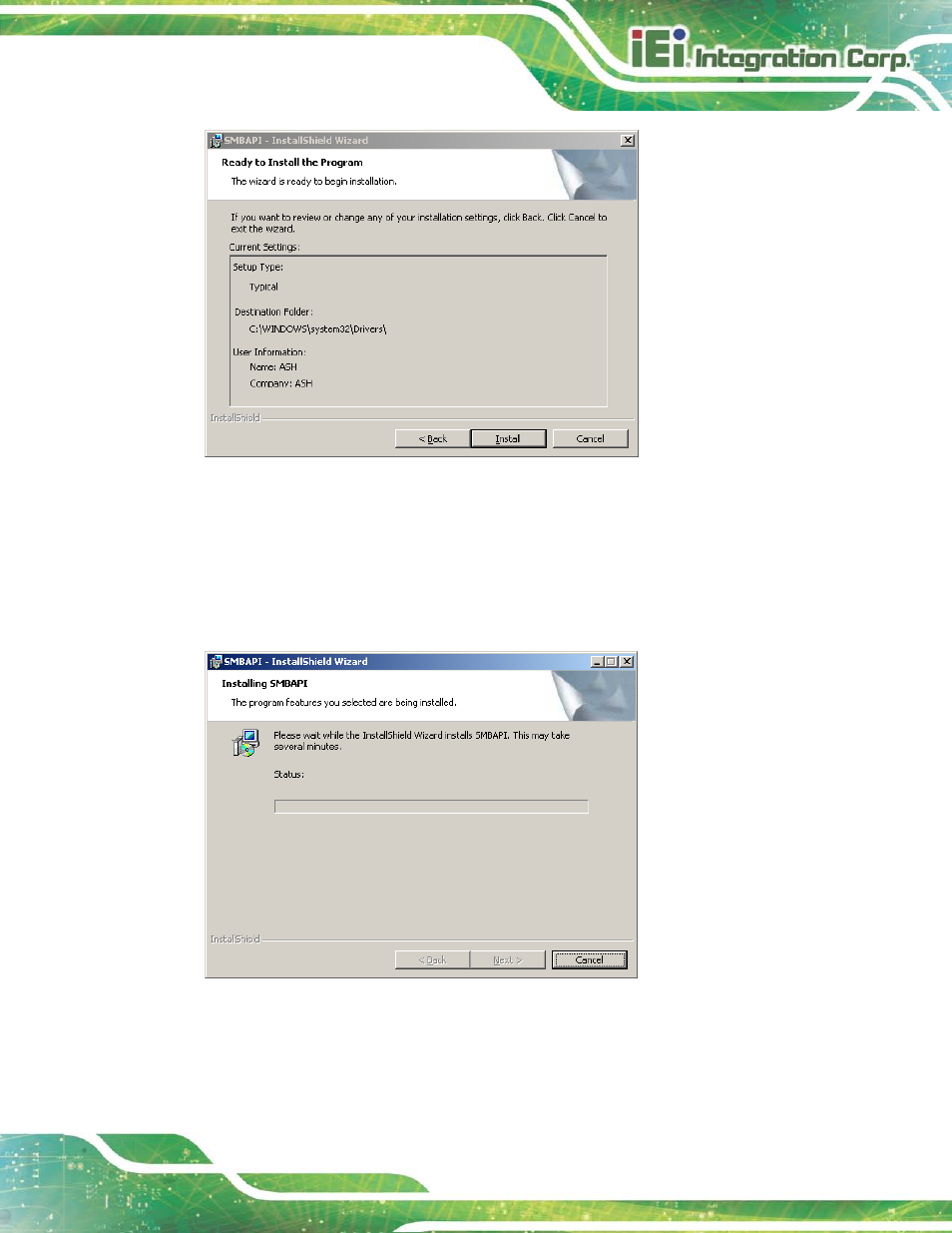 Figure 9-49: ready to install, Figure 9-50: installation | IEI Integration AFL2-17A-H61 v1.23 User Manual | Page 213 / 278