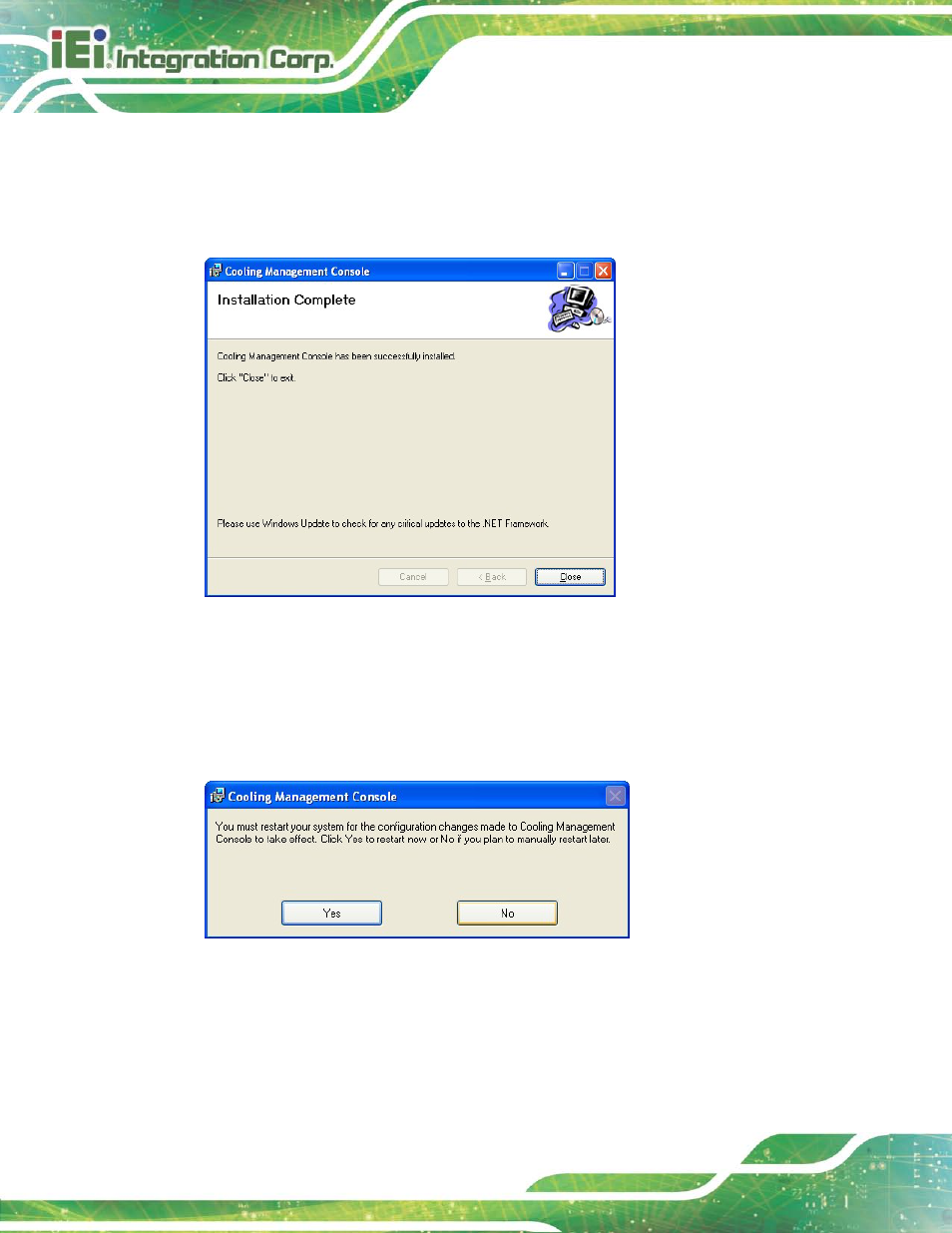 Figure 10-4: installation complete, Figure 10-5: restart the system | IEI Integration AFL2-17A-H61 v1.23 User Manual | Page 220 / 278