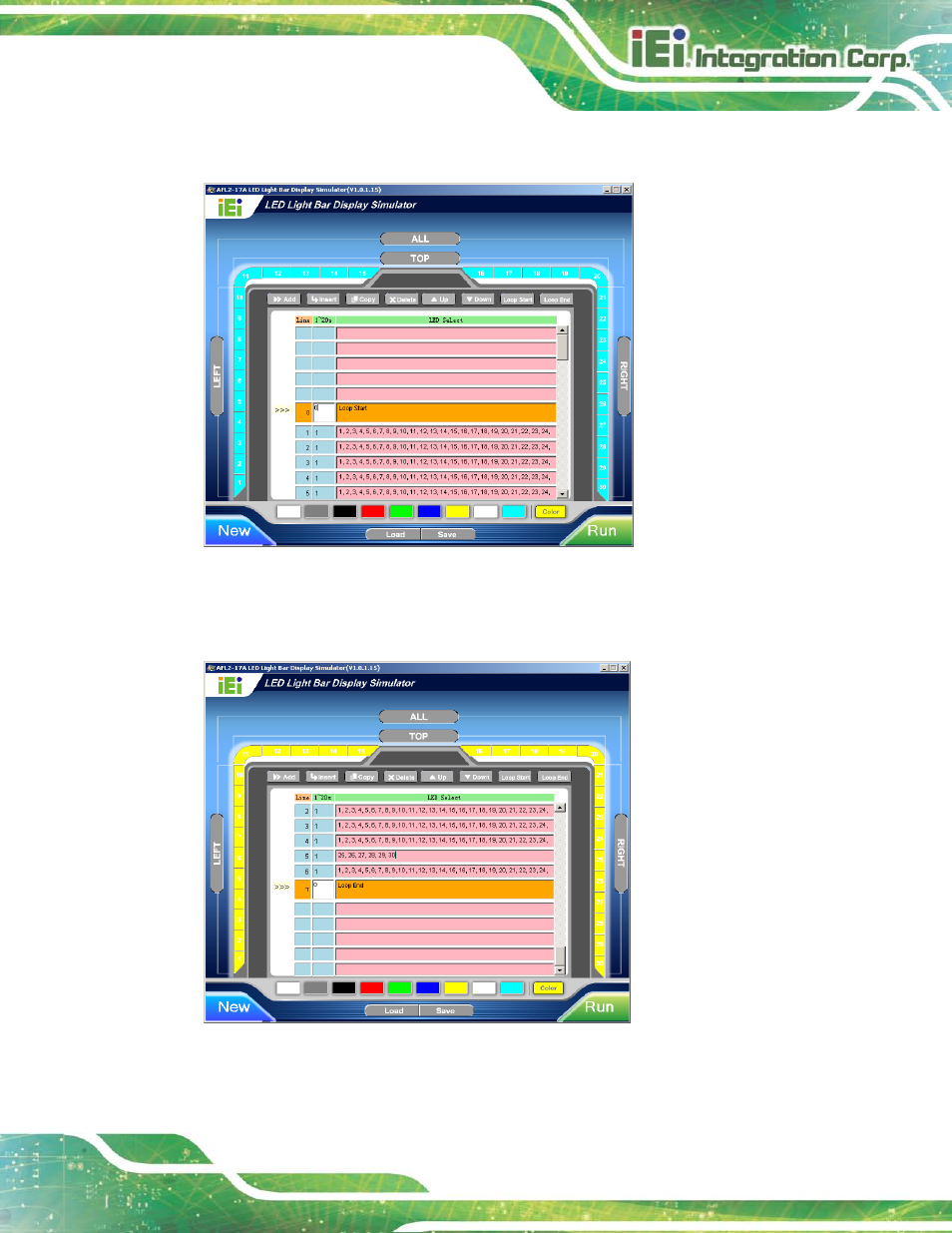 Figure 2-13: add loop start, Figure 2-14: add loop end | IEI Integration AFL2-17A-H61 v1.23 User Manual | Page 43 / 278
