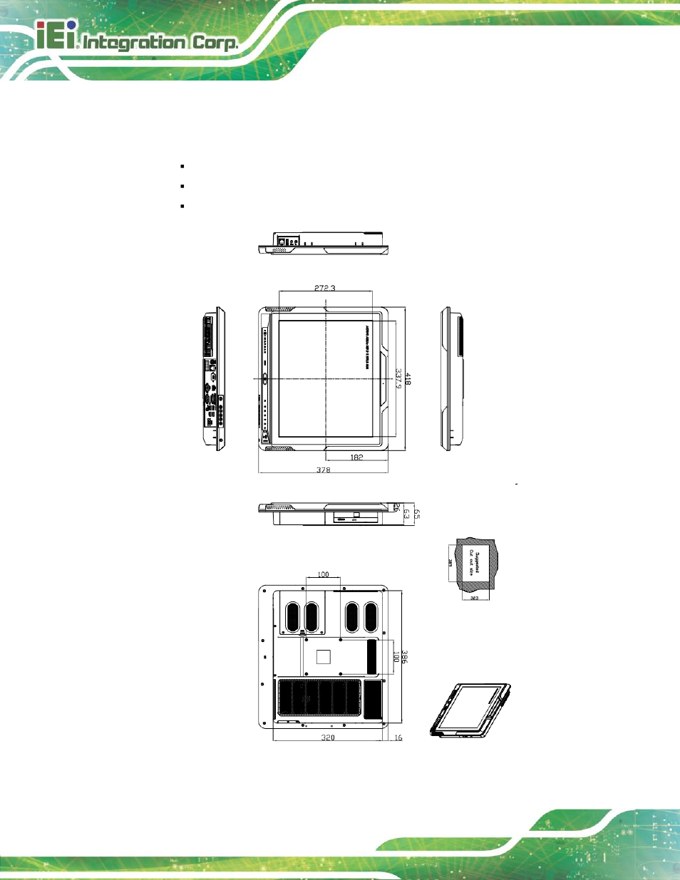 1 dimensions, Imensions, Figure 3-1: afl2-17a/ab-h61 dimensions (mm) | IEI Integration AFL2-17A-H61 v1.23 User Manual | Page 58 / 278