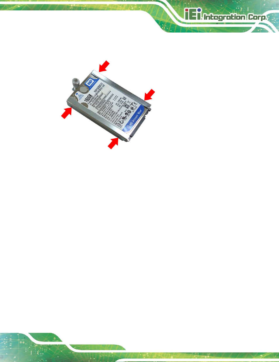 5 k-type temperature sensor installation, Emperature, Ensor | Nstallation, Figure 5-5: securing the hdd | IEI Integration AFL2-17A-H61 v1.23 User Manual | Page 73 / 278