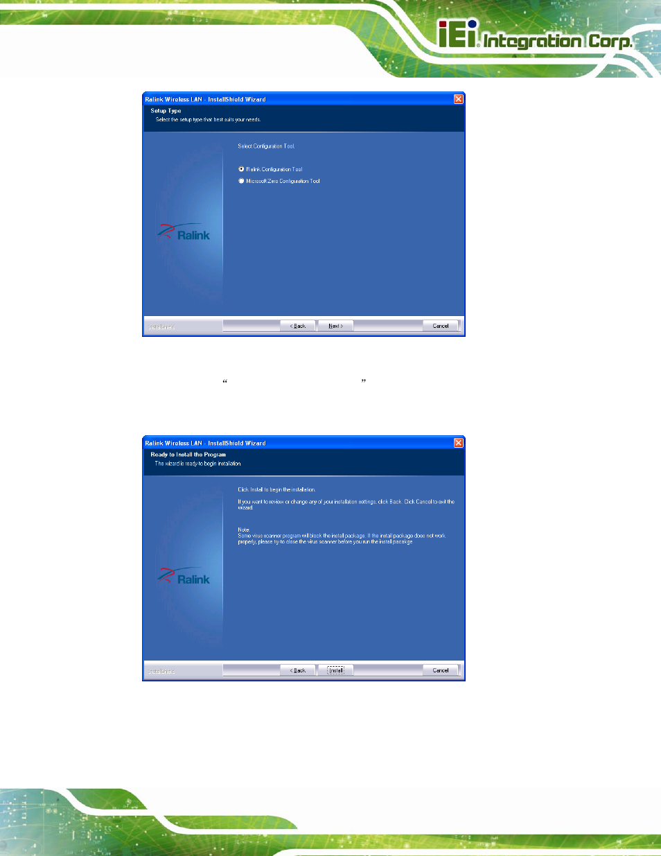 Figure 5-34: configuration tool, Figure 5-35: ready to install the program | IEI Integration AFL2-W15B-H61 User Manual | Page 125 / 219