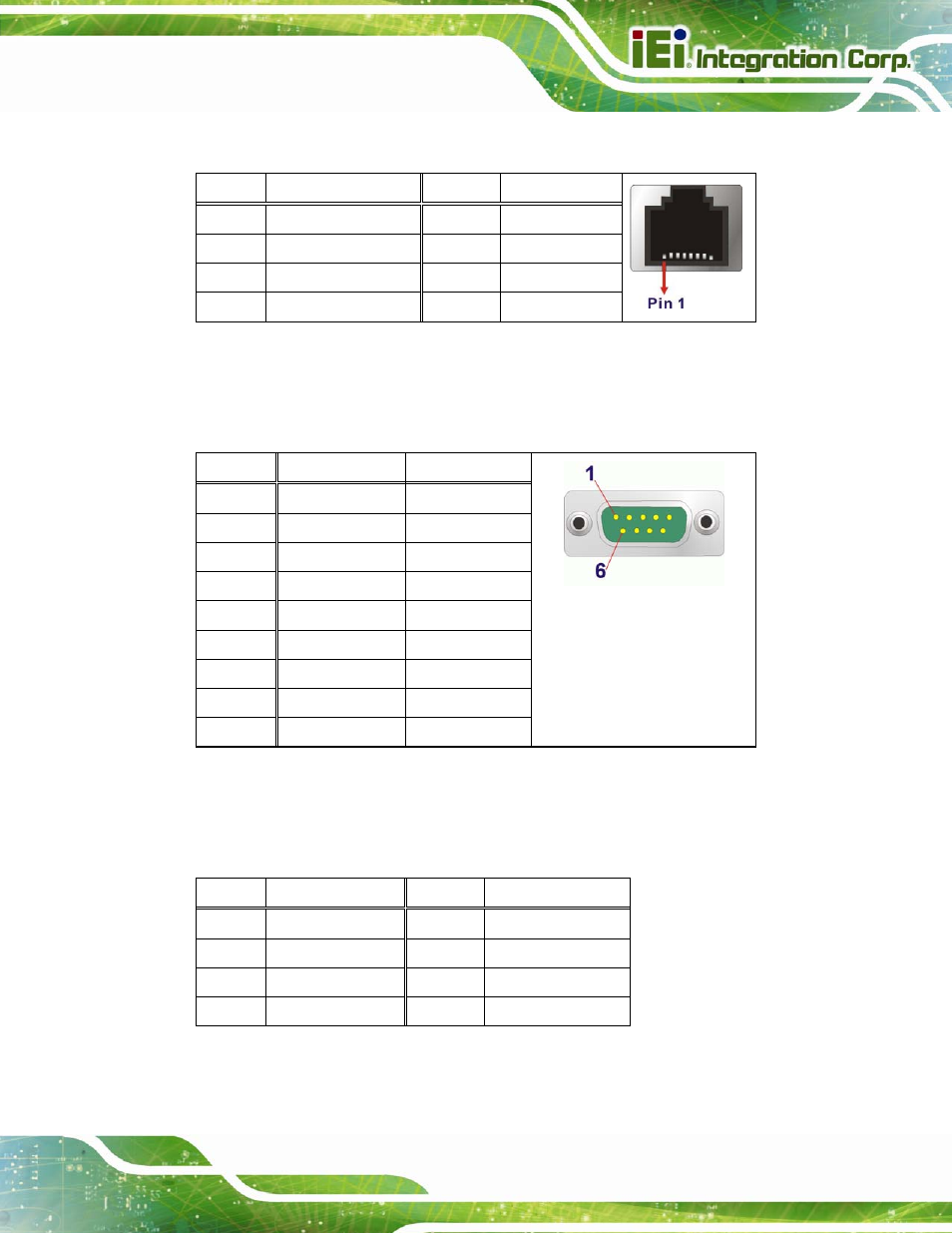 7 rs-422/485 rj-45 serial port (com3), 8 usb 2.0 connectors (usb01), 7 rs-422/485 serial port (com3) | Table 8-35: rs-422/485 serial port (com3) pinouts, Table 8-36: db-9 connector pinout, Table 8-37: usb 2.0 connectors (usb01) pinouts | IEI Integration AFL2-W15B-H61 User Manual | Page 163 / 219