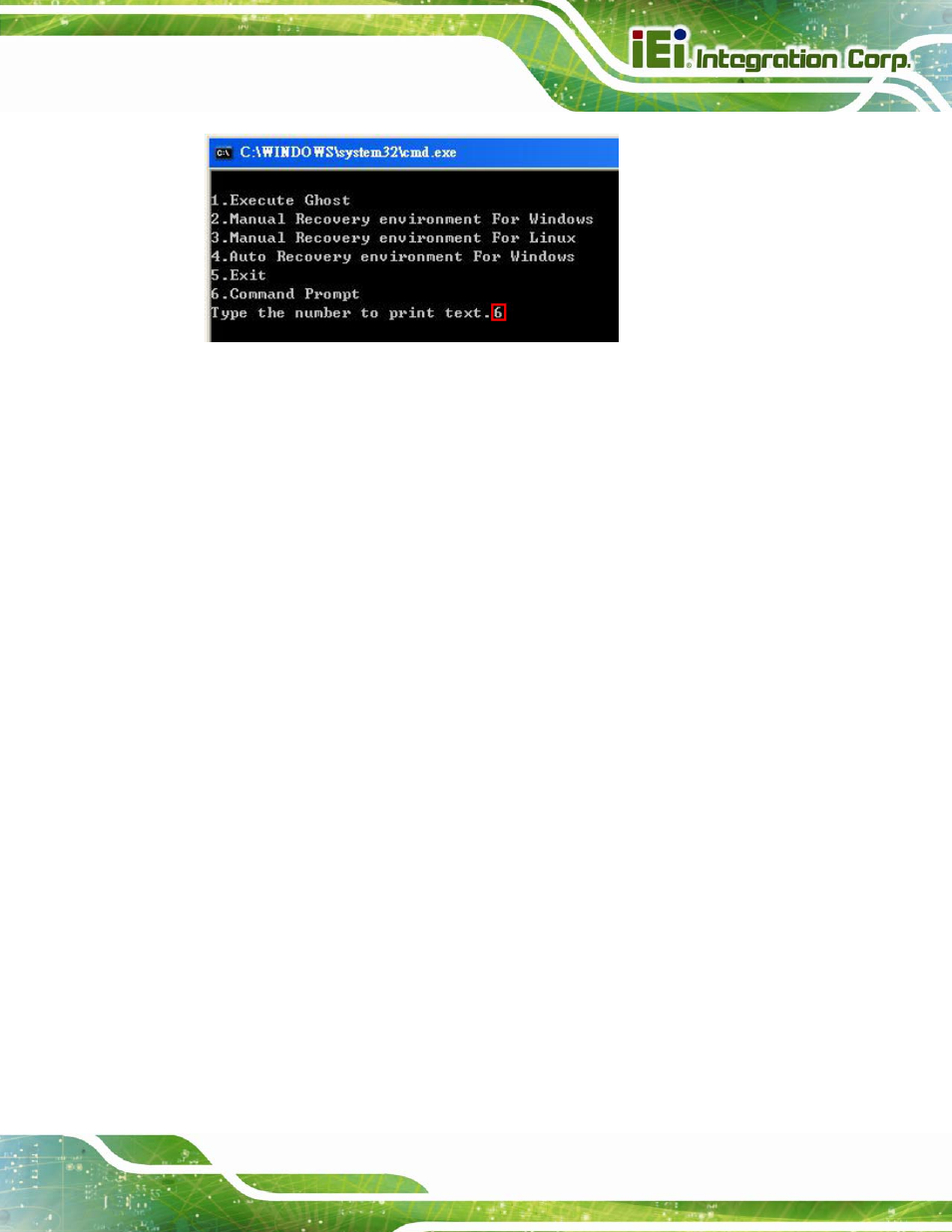 Figure c-4: command prompt | IEI Integration AFL2-W15B-H61 User Manual | Page 181 / 219