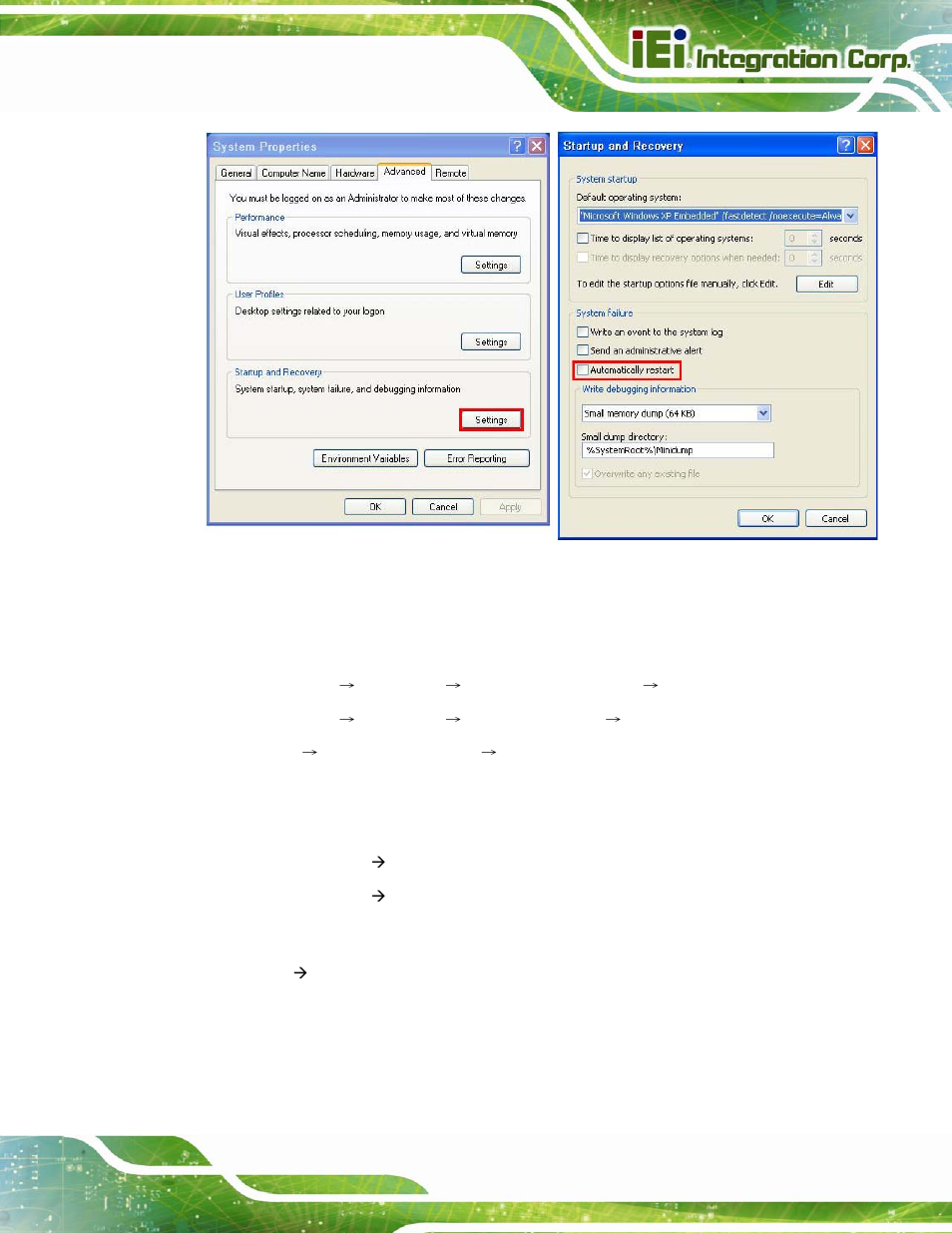 Figure c-42: disable automatically restart | IEI Integration AFL2-W15B-H61 User Manual | Page 211 / 219