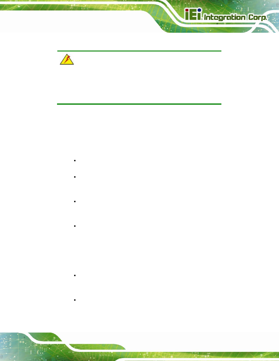 1 anti-static precautions, 2 installation precautions, Static | Recautions, Nstallation | IEI Integration AFL2-W15B-H61 User Manual | Page 39 / 219