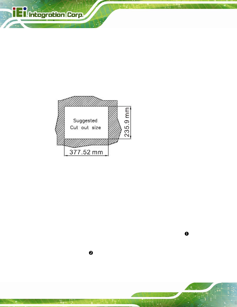 2 panel mounting, Figure 3-17: cutout dimensions | IEI Integration AFL2-W15B-H61 User Manual | Page 52 / 219