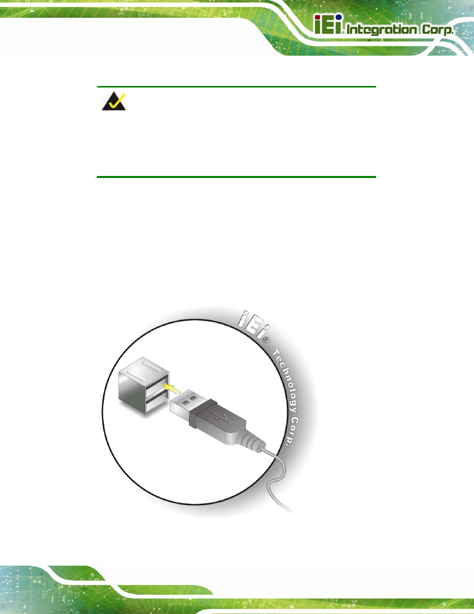 6 usb device connection, Figure 3-31: usb device connection | IEI Integration AFL2-W15B-H61 User Manual | Page 65 / 219