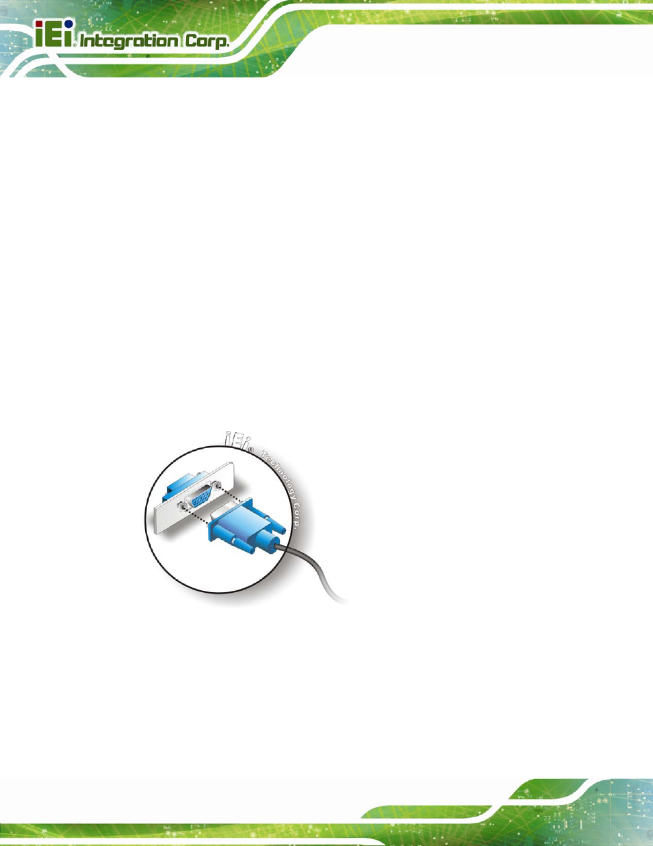 7 vga monitor connection, Figure 3-32: vga connector | IEI Integration AFL2-W15B-H61 User Manual | Page 66 / 219