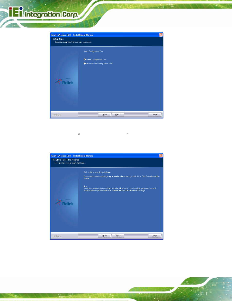 Figure 5-34: configuration tool, Figure 5-35: ready to install the program | IEI Integration AFL2-15A-H61 User Manual | Page 119 / 213