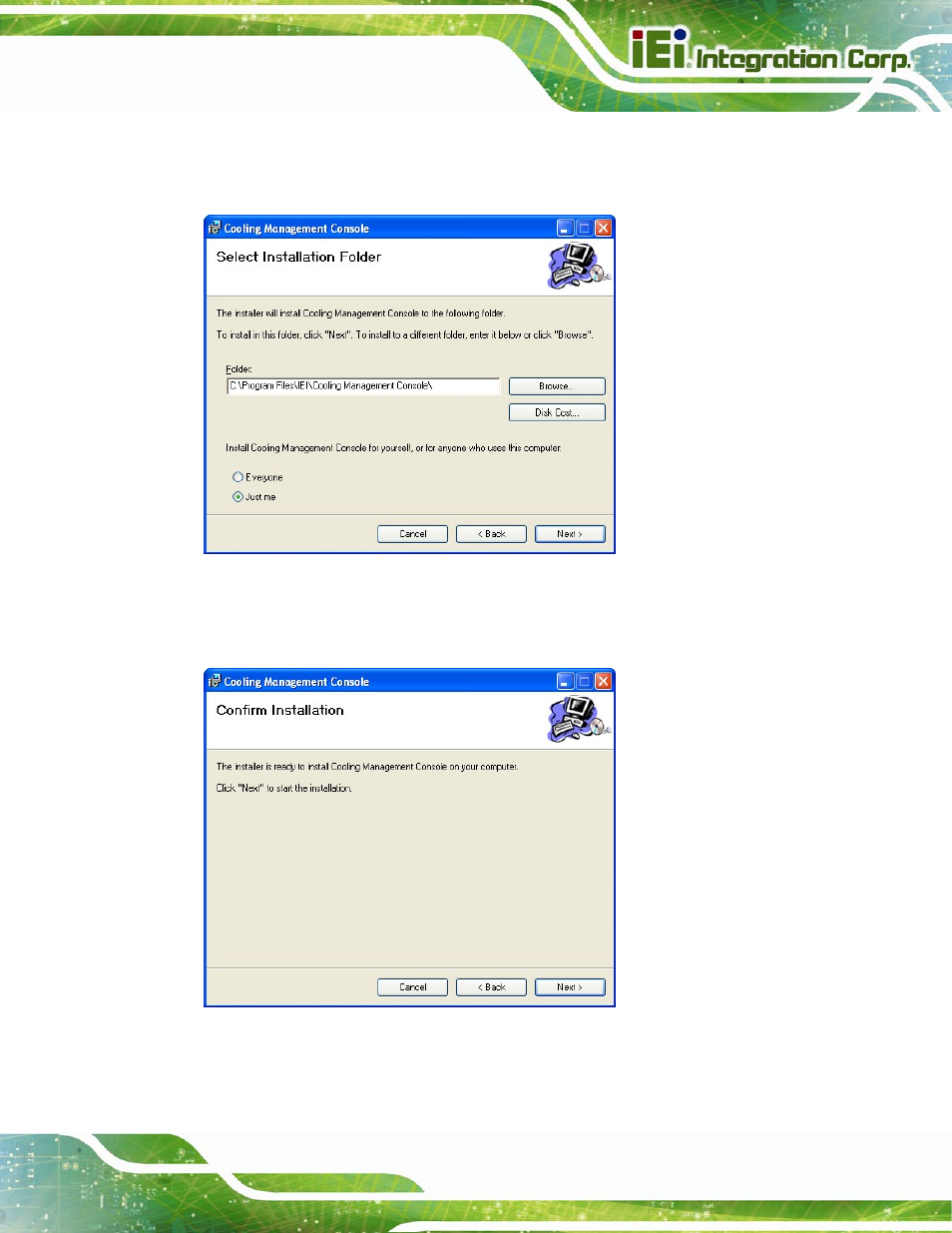 Figure 6-2: select installation folder, Figure 6-3: confirm installation | IEI Integration AFL2-15A-H61 User Manual | Page 126 / 213