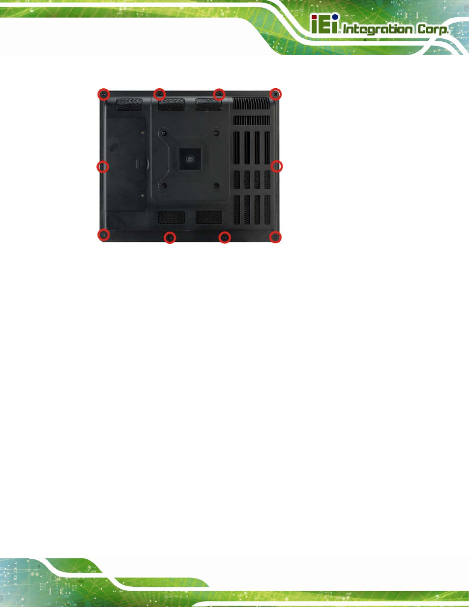 2 removing the internal aluminum cover, Figure 7-1: back cover retention screws | IEI Integration AFL2-15A-H61 User Manual | Page 136 / 213