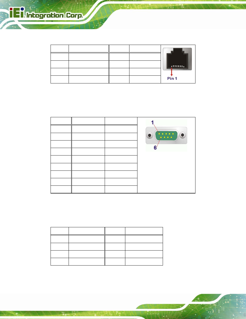 7 rs-422/485 rj-45 serial port (com3), 8 usb 2.0 connectors (usb01), 7 rs-422/485 serial port (com3) | Table 8-35: rs-422/485 serial port (com3) pinouts, Table 8-36: db-9 connector pinout, Table 8-37: usb 2.0 connectors (usb01) pinouts | IEI Integration AFL2-15A-H61 User Manual | Page 157 / 213