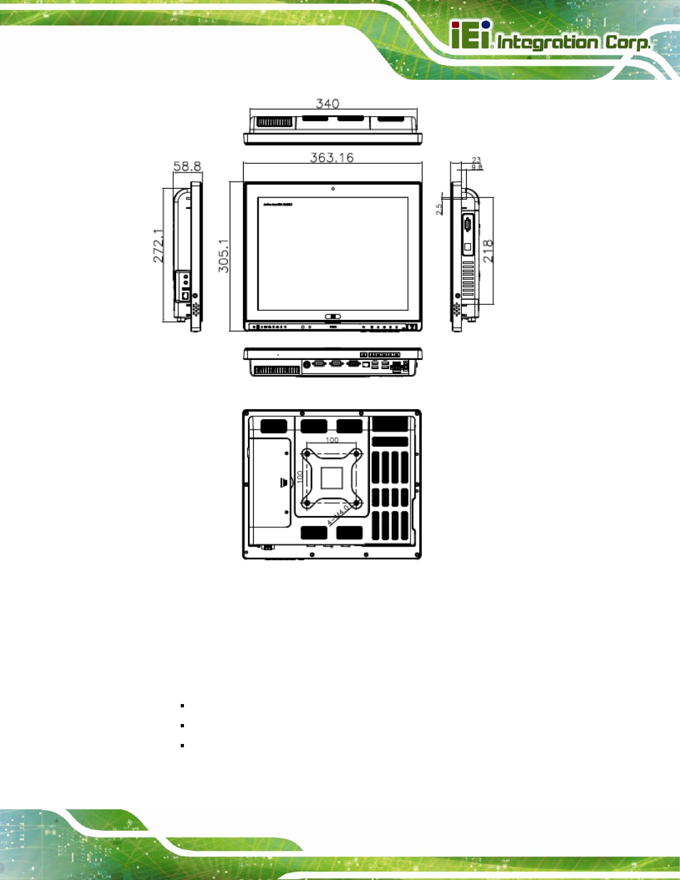 4 internal overview, Nternal, Verview | Figure 1-8: afl2-15a-h61 dimensions (mm) | IEI Integration AFL2-15A-H61 User Manual | Page 28 / 213