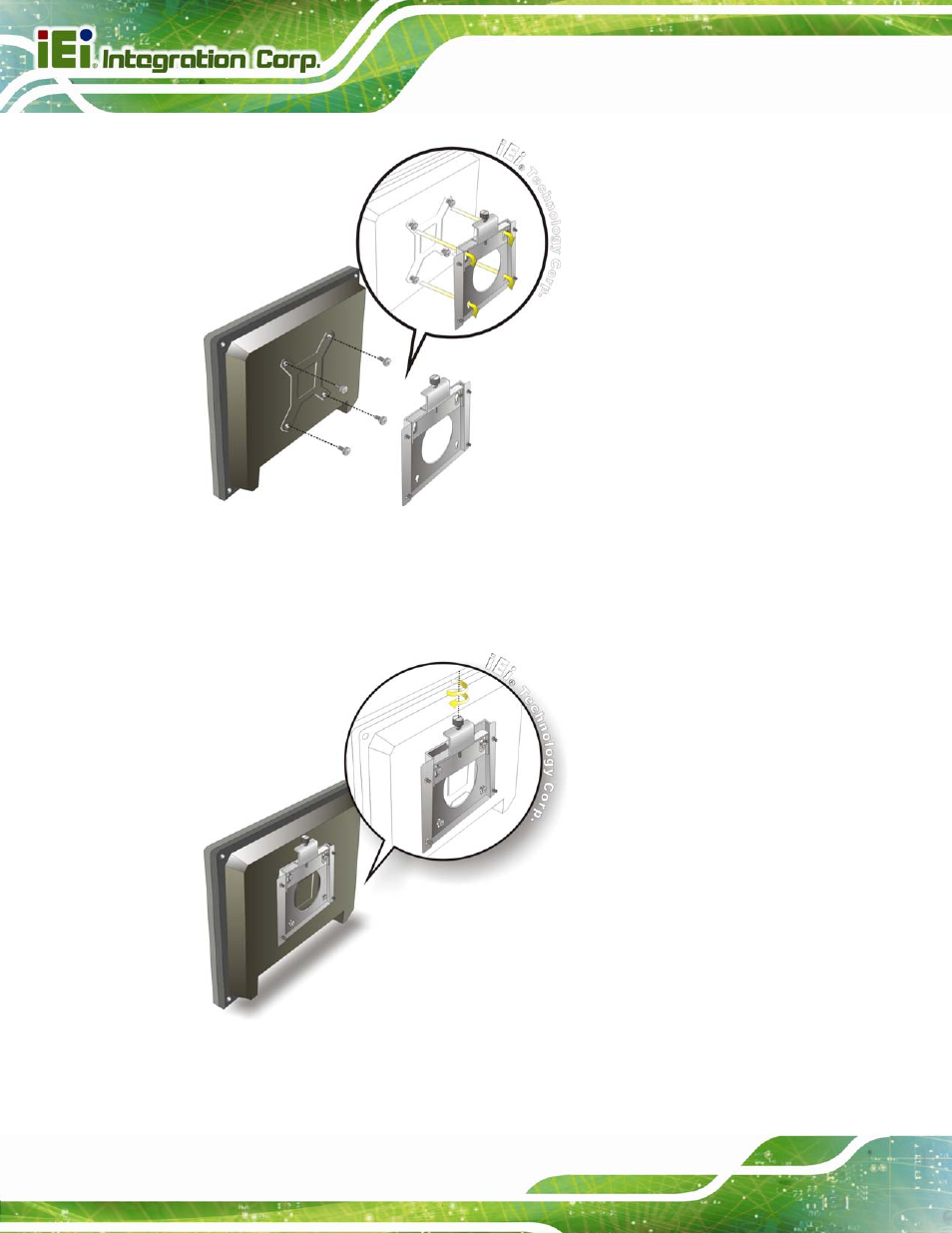 Figure 3-15: chassis support screws, Figure 3-16: secure the panel pc | IEI Integration AFL2-15A-H61 User Manual | Page 49 / 213