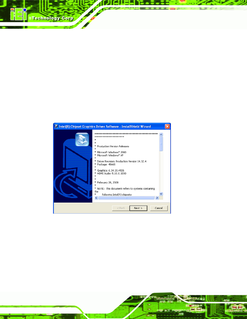 4 graphics driver installation, Raphics, River | Nstallation, Figure 7-7: graphics driver read me file | IEI Integration AFL2-12A-HM65 v1.00 User Manual | Page 114 / 186