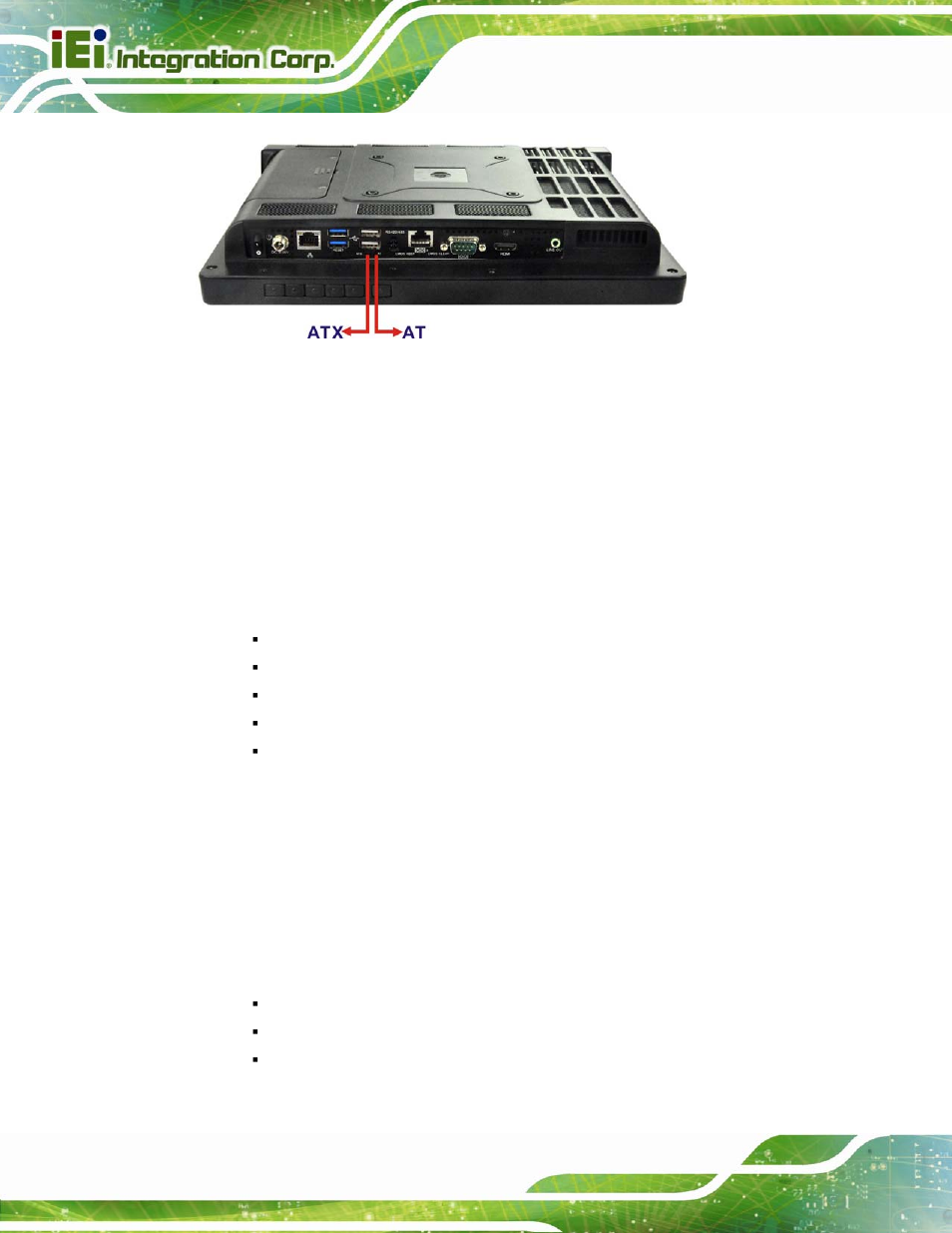 1 at power mode, 2 atx power mode | IEI Integration AFL2-12A-HM65 v1.12 User Manual | Page 44 / 193