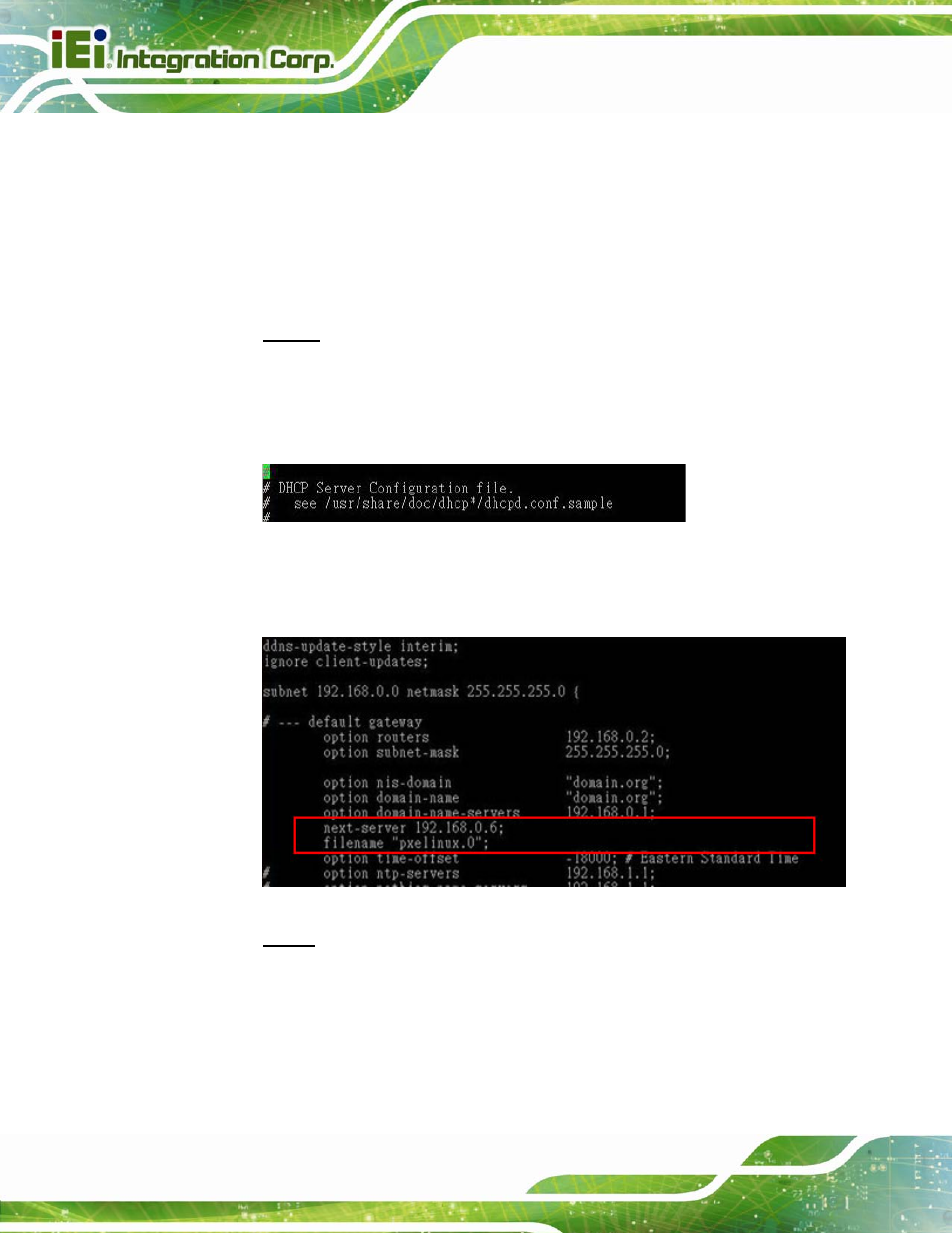 C.6.1 configure dhcp server settings | IEI Integration AFL2-12A-D525 User Manual | Page 164 / 180