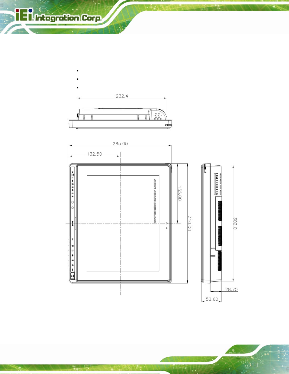 1 dimensions, Imensions, Figure 2-1: afl2-12a-d525 dimensions (mm) | IEI Integration AFL2-12A-D525 User Manual | Page 28 / 180
