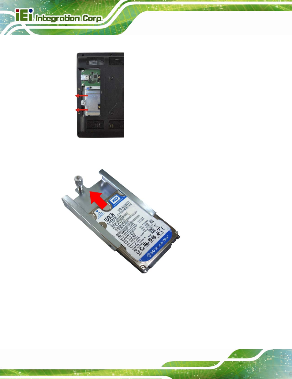 Figure4-3: removing the hdd bracket, Figure 4-4: inserting the hdd | IEI Integration AFL2-12A-D525 User Manual | Page 44 / 180