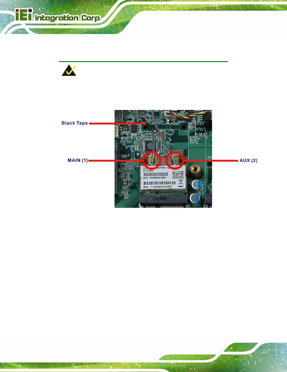 Figure5-7: attaching the antennas | IEI Integration AFL2-12A-D525 User Manual | Page 72 / 180