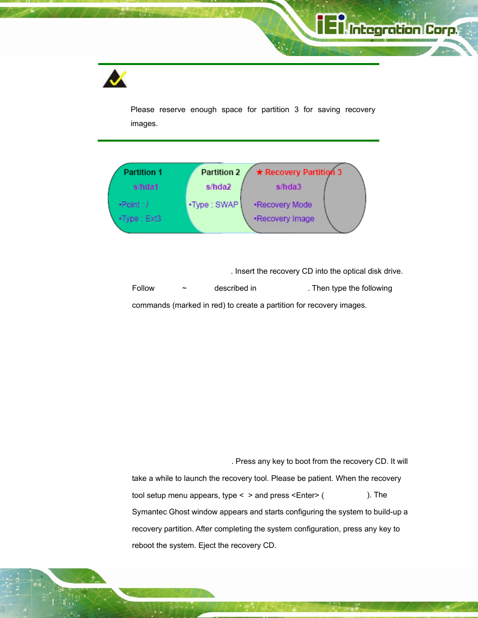 Figure b-22: partitions for linux | IEI Integration AFL2-W15A-N270 v2.00 User Manual | Page 115 / 141